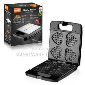 Raf Waffle Maker R.530 1400w Double-Sided Heating Non-Stick Black