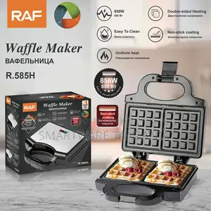Raf Waffle Maker 850w R.585h Double Sided Non-stick Easy Clean