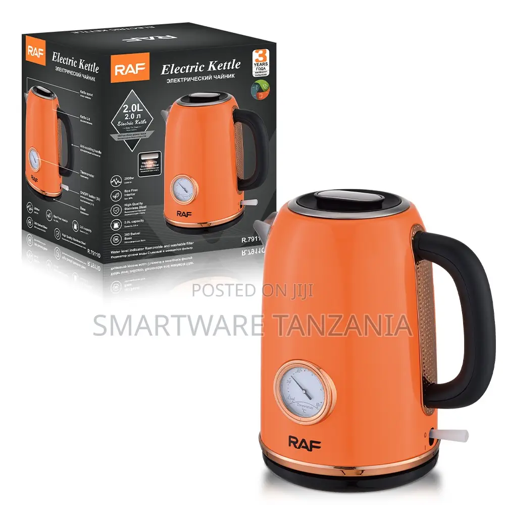 Raf 2l Electric Kettle R.7911o Orange Rose Gold Fast Boil 2000w