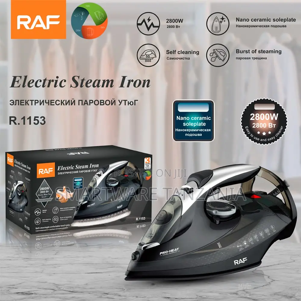 Raf Steam Iron R.1153 2800w Nano Ceramic Burst Steam Self Clean