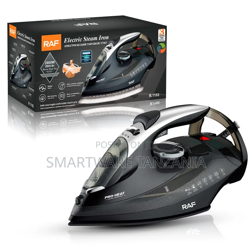 Raf 2800w Iron R.1153 Nano Ceramic Pro Heat Vertical Steam Silver