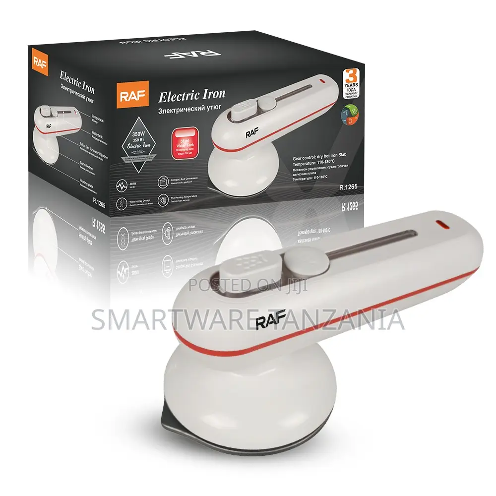 Raf 350w Mini Iron R.1265 Portable Water Spray Travel Iron White