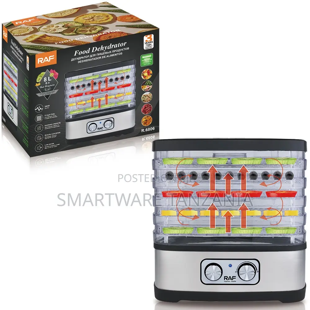 Raf 5 Tray Food Dehydrator R.6806 240w Fruit Vegetable Dryer