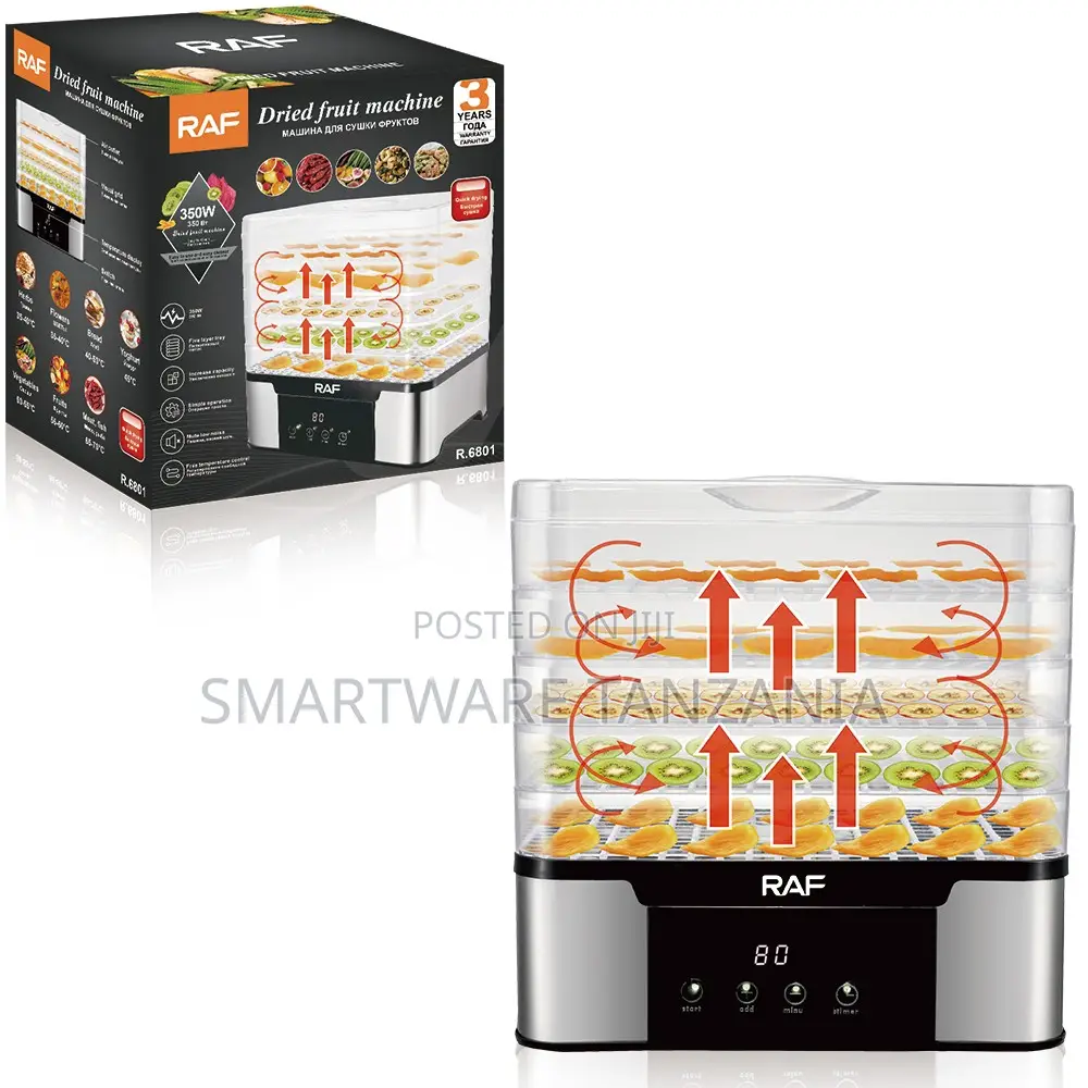 Raf 5 Tray Dehydrator R.6801 350w Digital Control Fruit Dryer