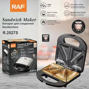 Raf Sandwich Maker R.2527s 750w Non-Stick Double Heat Triangle