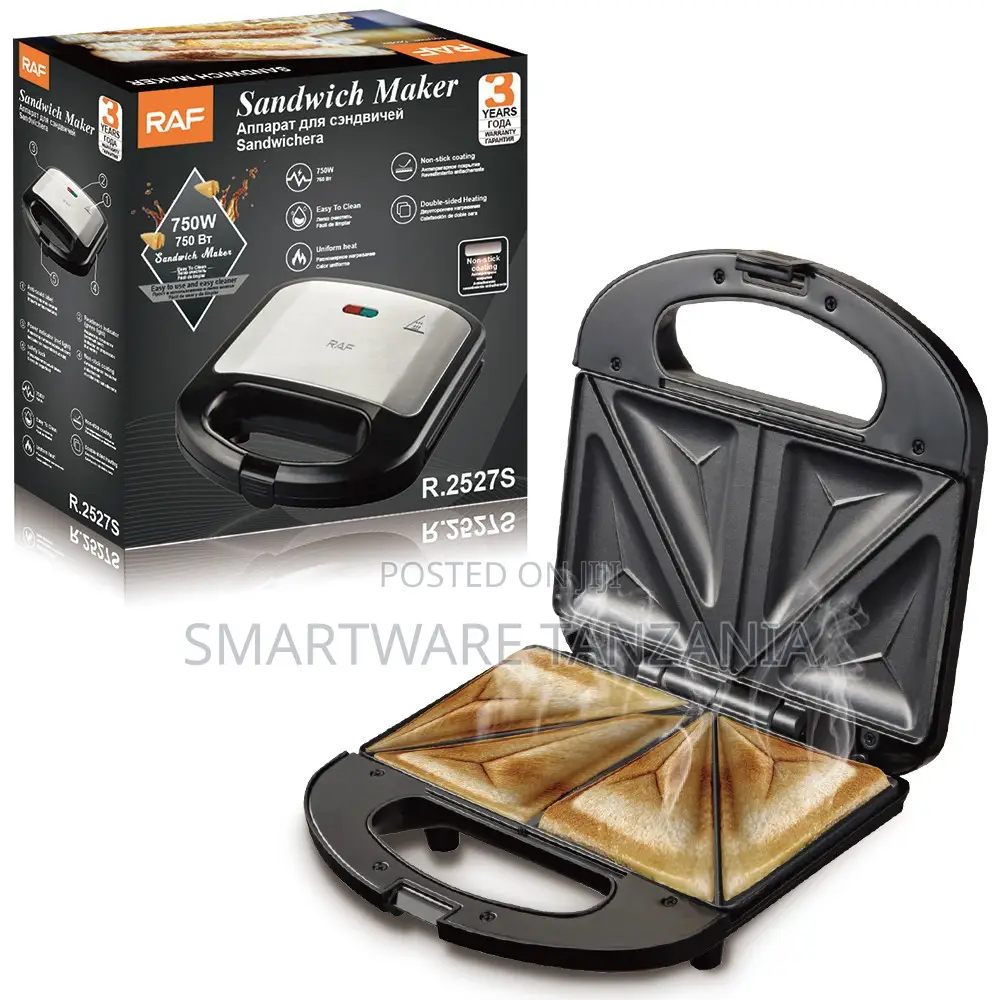Raf 750w Sandwich Toaster R.2527s Non-stick Triangle Cut Press