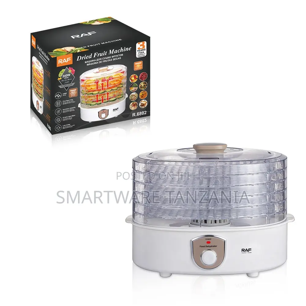 Raf Food Dehydrator R.6802 240w 5 Layer Knob Control Fruit Dryer