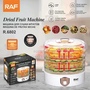 Raf 240w Dehydrator R.6802 5 Tray Knob Control Hot Air Circulation