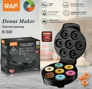 Raf Donut Maker R.520 1000w 7 Cavity Non-Stick Round Black