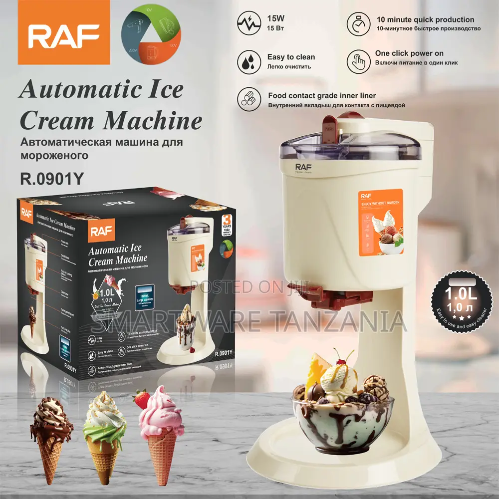 Raf Ice Cream Maker R.0901y 1l 15w Beige 10 Min Automatic Churn