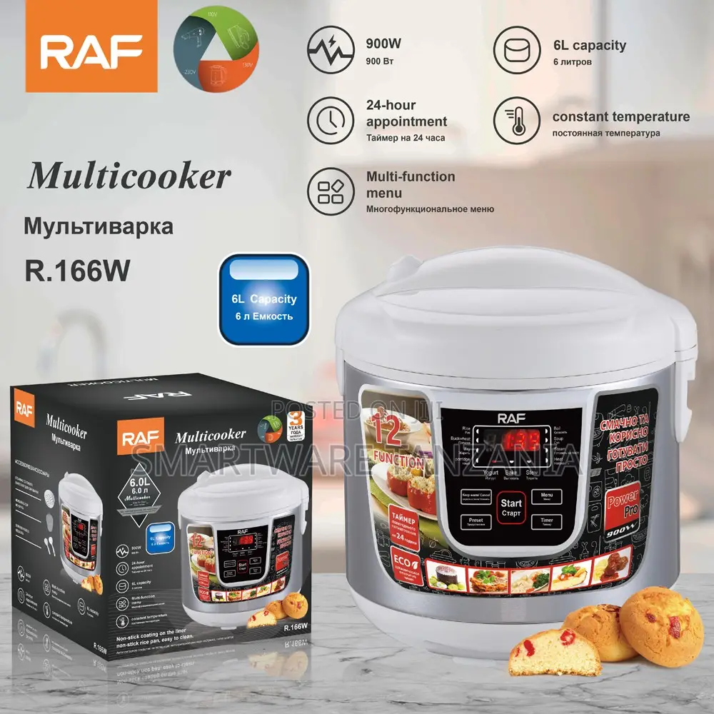 Raf Multicooker R.166w 900w 6l 12 Function 24 Hour Timer White
