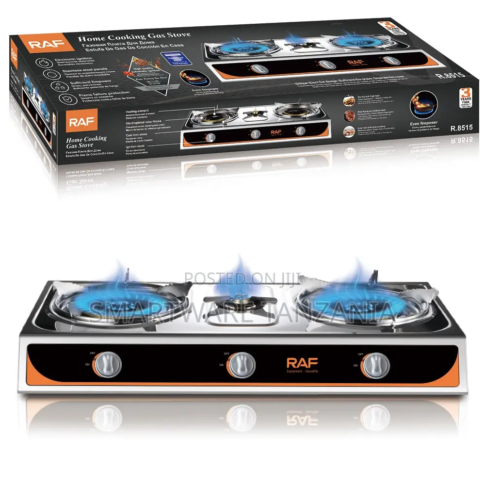 Raf Triple Burner Gas Cooktop Electronic Ignition Portable Stove