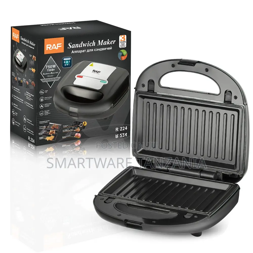 Raf Multifunctional Sandwich Press 750w 6 Plates Waffle Maker