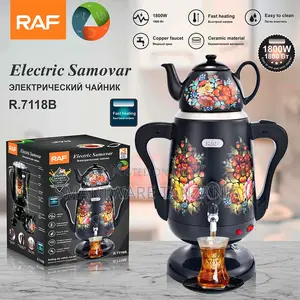 Raf 1800w Electric Samovar Floral Design Russian Tea Maker