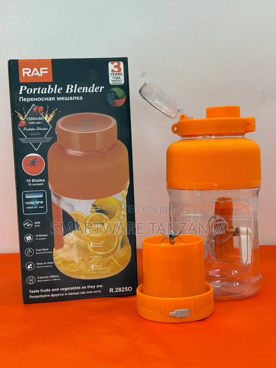 Raf 80w Portable Smoothie Maker 1000ml Usb Charging Blender