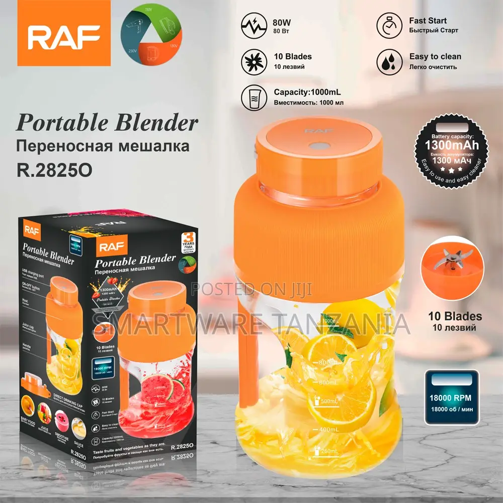 Raf Personal Blender 18000 RPM 10 Blades Rechargeable Juicer