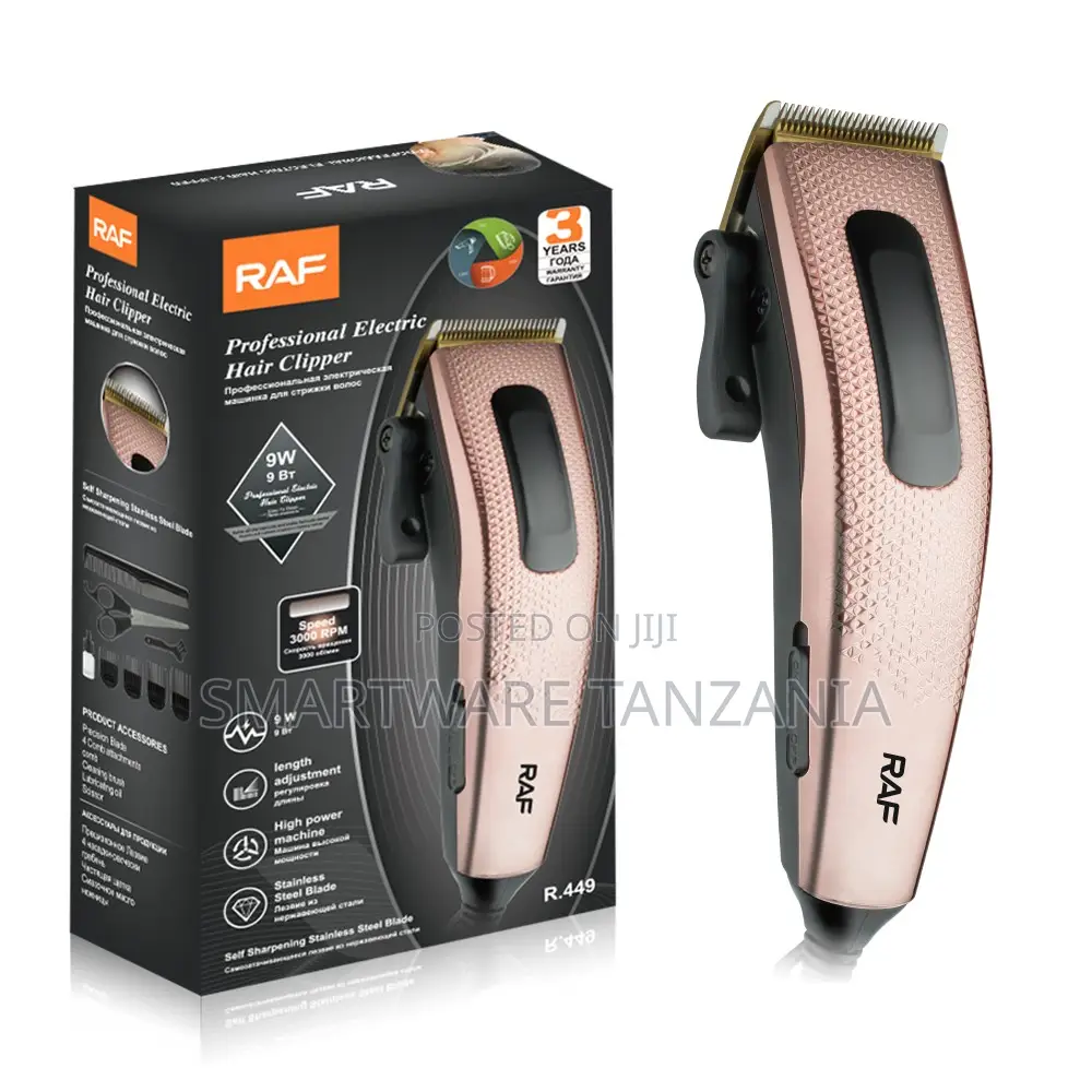 Raf Electric Hair Trimmer 9w Rose Gold Professional Clipper