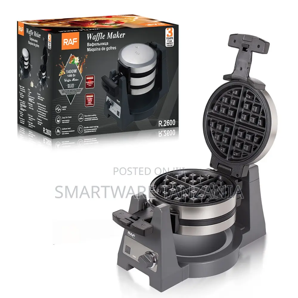 Belgian Waffle Maker Raf R.2600 1400w Rotating Non-stick Electric