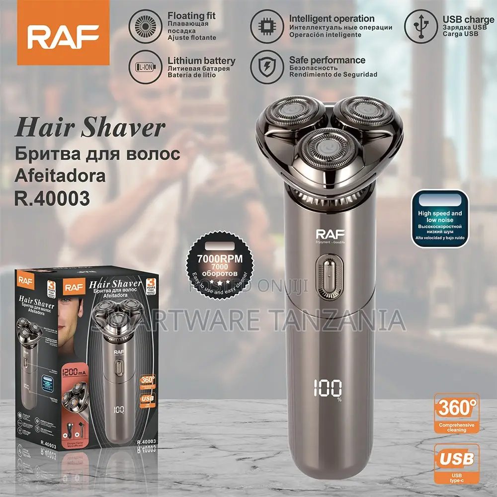 Raf Electric Shaver R.40003 7000rpm Usb Rechargeable Rotary Razor