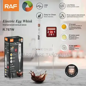 Raf Electric Egg Whisk 15w R.787w 3 Speed Mixer Beater White 2in1