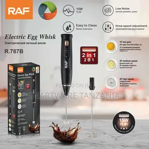 Raf Electric Egg Beater 15w R.787b 3 Speed Mixer Whisk Black 2in1