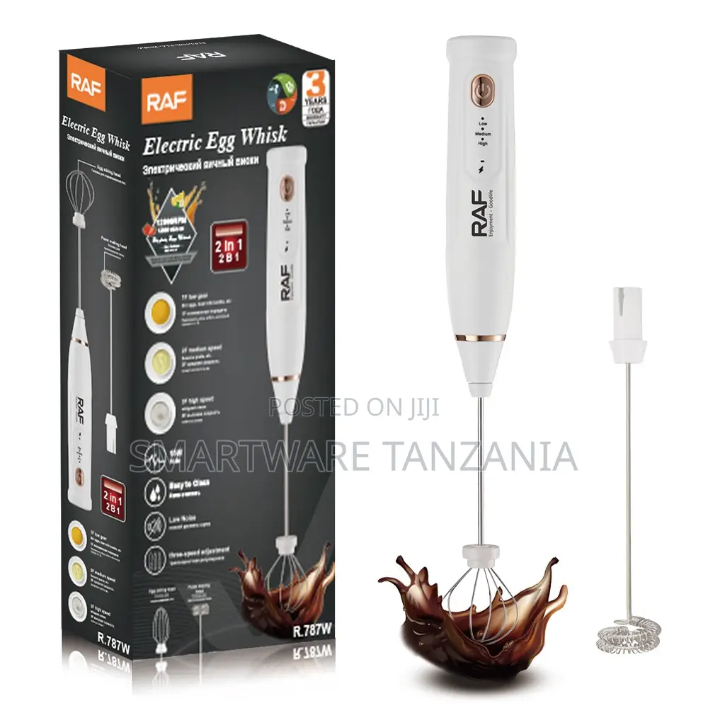 Raf Electric Egg Whisk 15w R.787w White 3 Speed Mixer Beater 2in1