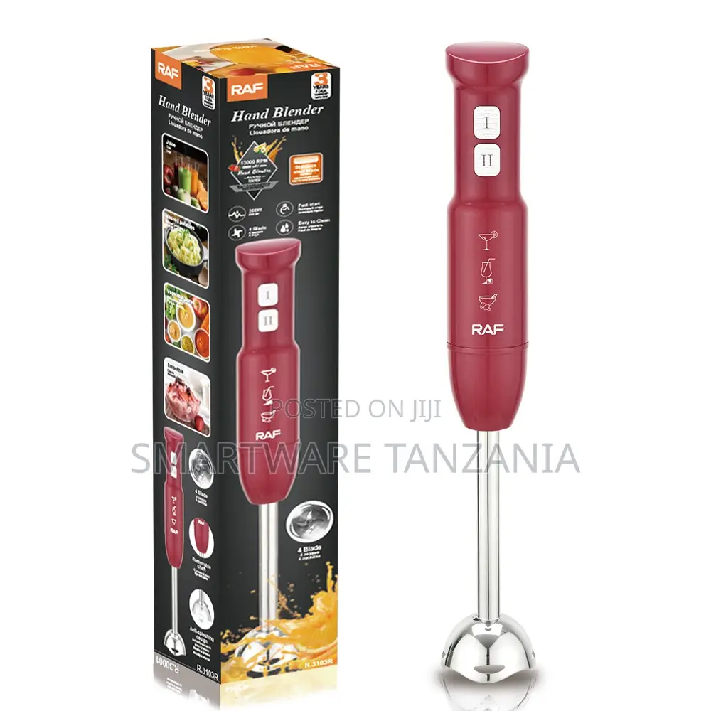 Raf Immersion Blender 500w R.3103r 13000rpm Handheld Stick Red