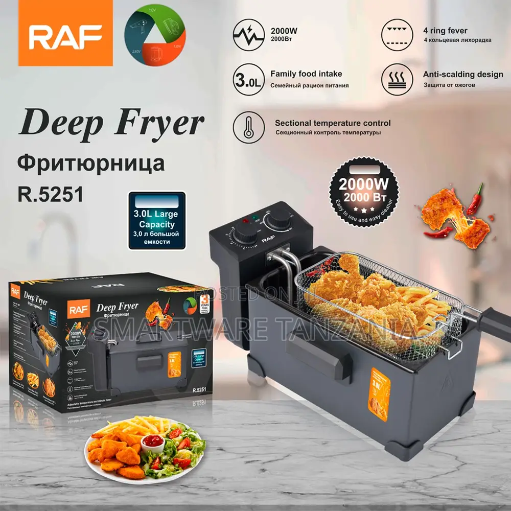 Raf Deep Fryer 2000w R.5251 3.0l Electric Oil Fryer Temperature