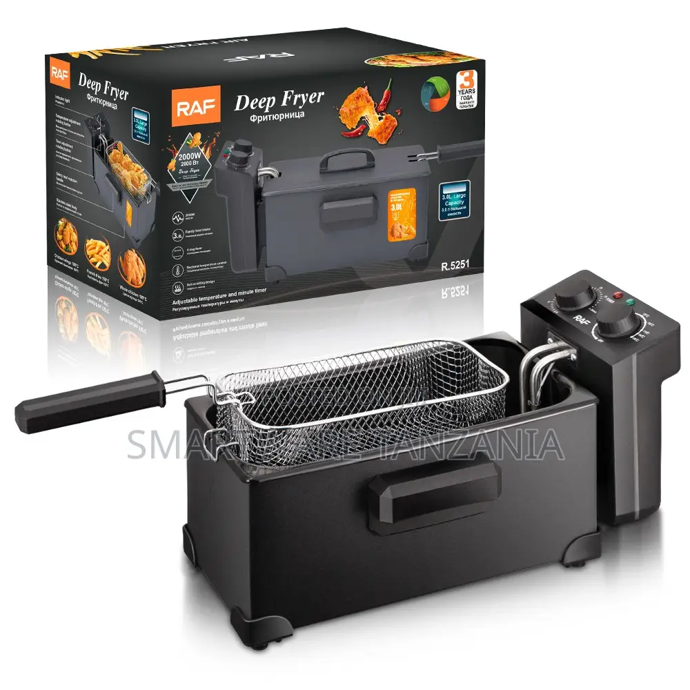 Raf Electric Deep Fryer 2000w R.5251 3l Oil Fryer Family Size
