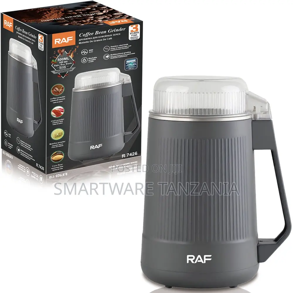 Raf Electric Coffee Grinder 80w R.7426 Spice Grinder 500ml Gray