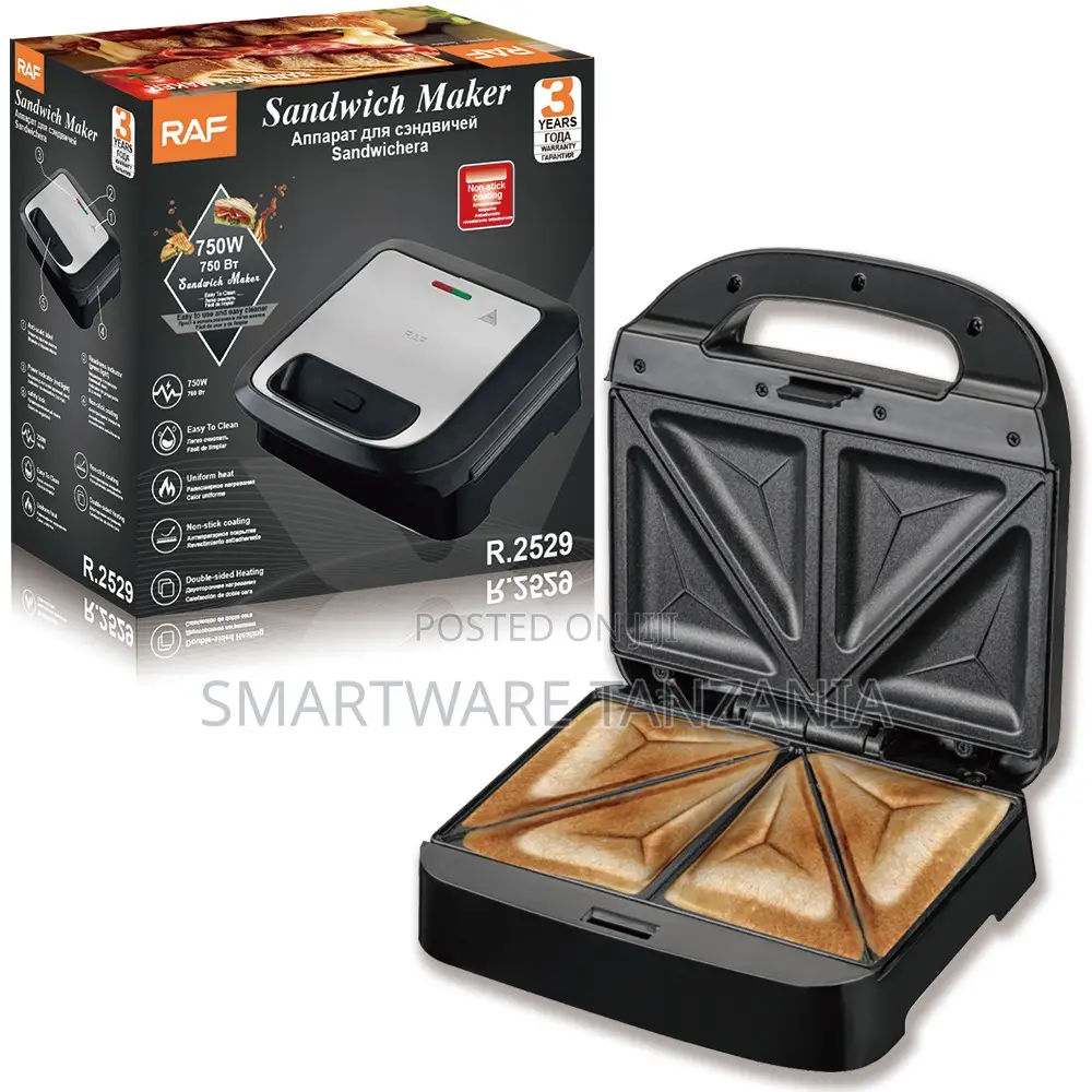 Raf Sandwich Maker 750w R.2529 4 Slice Non-stick Toaster Grill