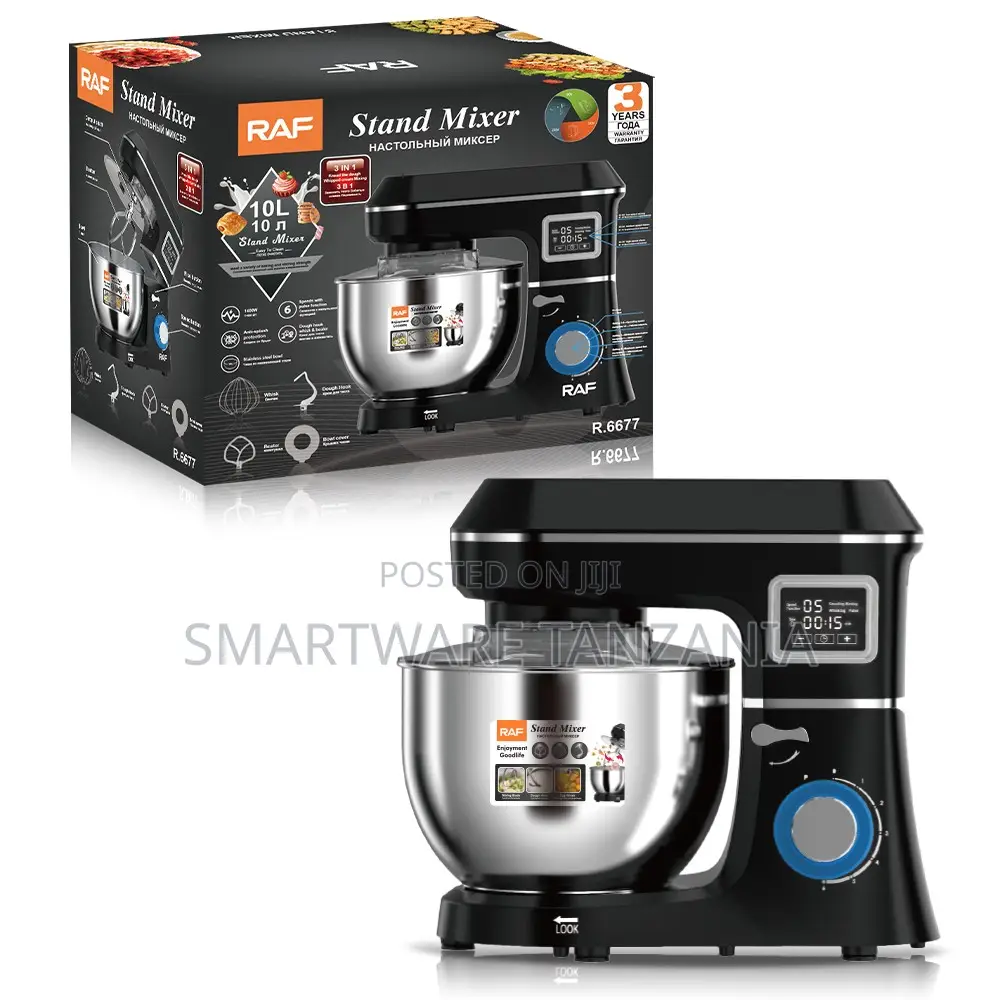 Raf Kitchen Stand Mixer 1400w R.6677 10l Bowl 6 Speed Food Mixer