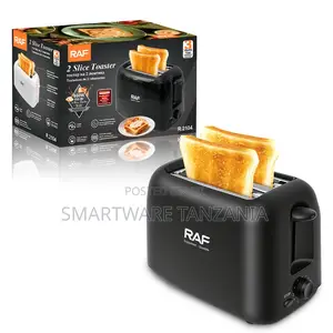 Raf 2-Slice Toaster 650w Black Double-Sided Baking Compact R.2104