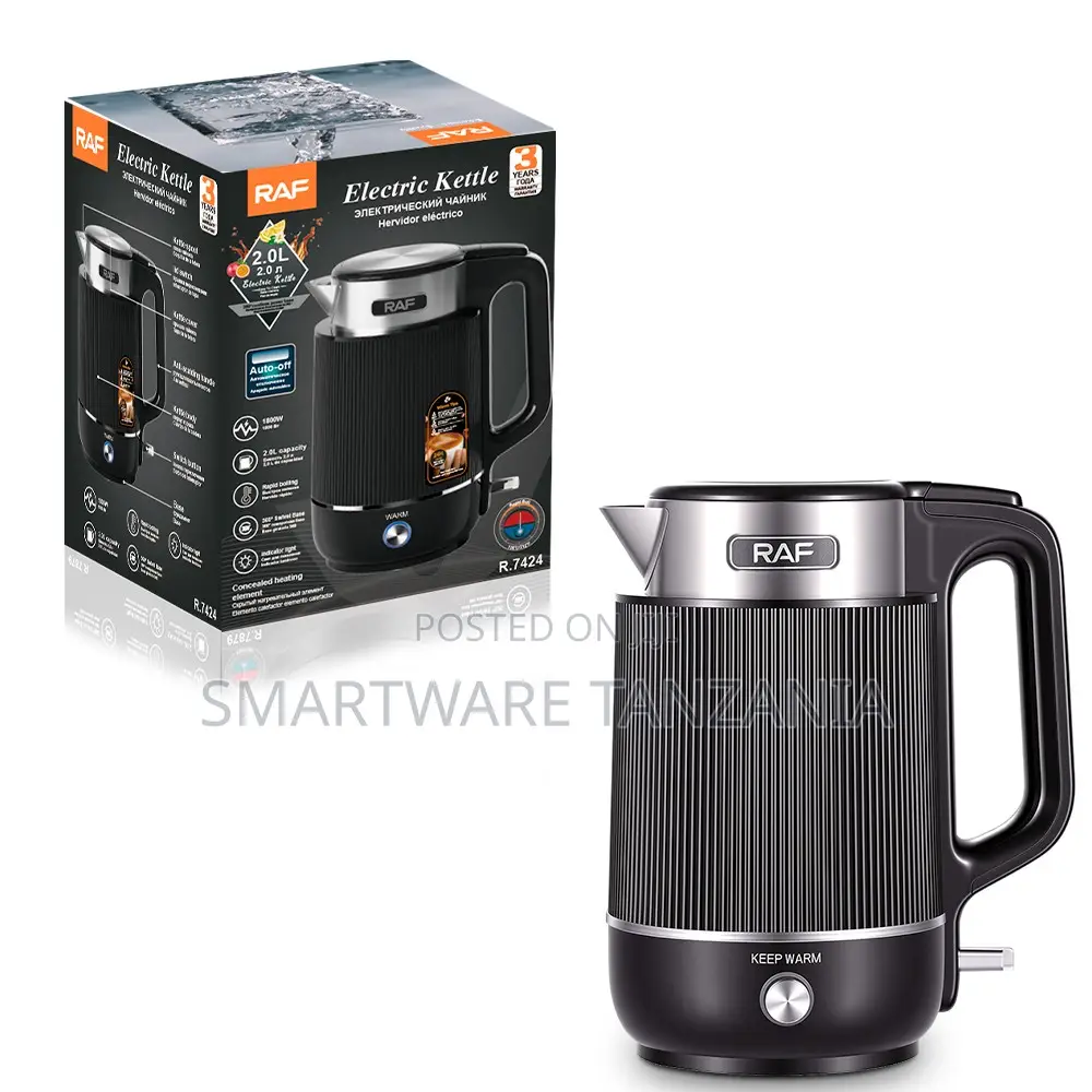 Raf Rapid Boil Electric Kettle 1800w 2l Keep Warm Function