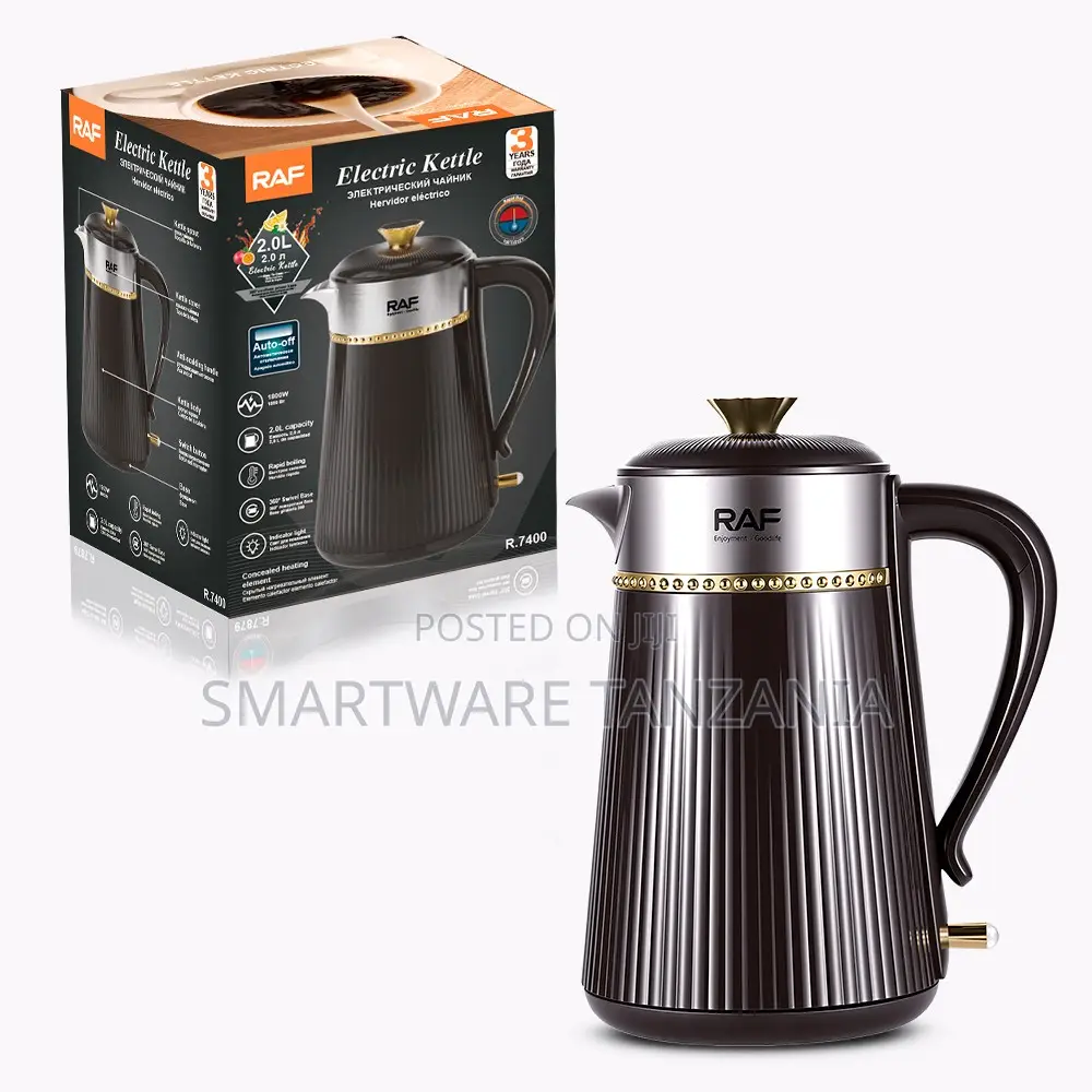Raf Designer Electric Kettle 1800w 2l Gold Detail Rapid Boil