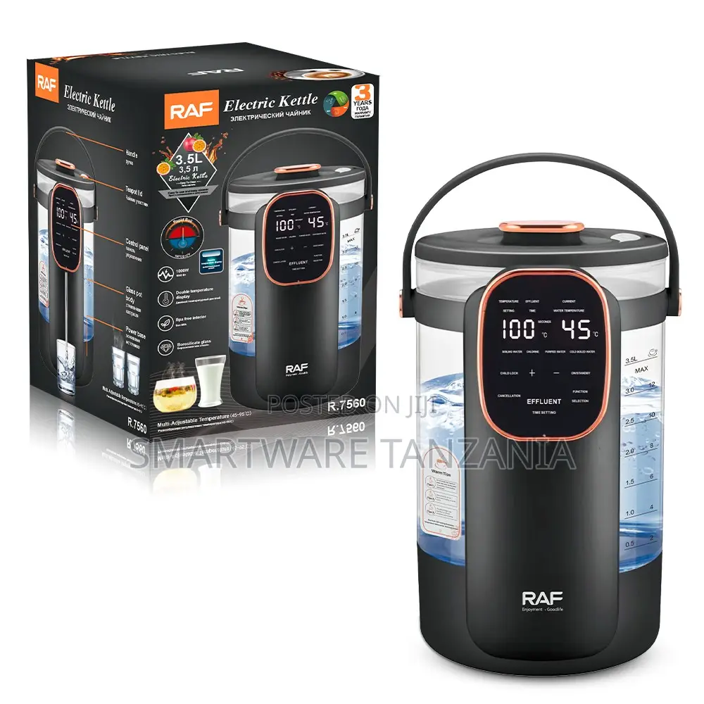 Raf Temperature Control Kettle 1000w 3.5l LCD Display R.7560