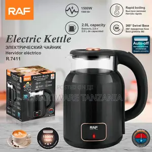 Raf Rapid Boil Electric Kettle 1500w 2l Black Auto-Off R.7411