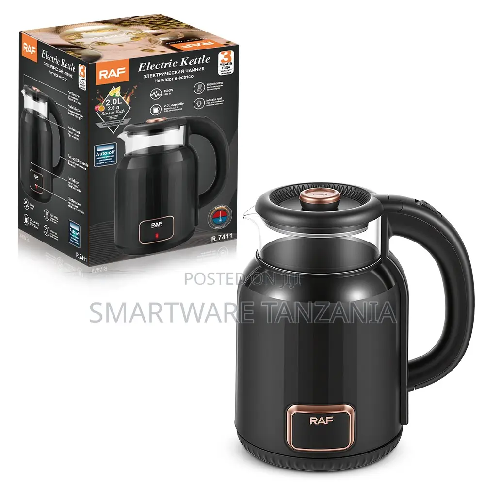Raf Modern Electric Kettle 1500w 2l Rose Gold Accent R.7411