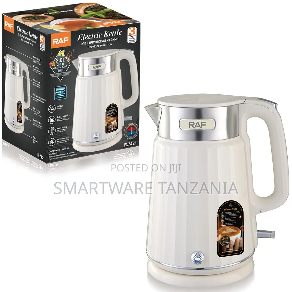 Raf Premium Electric Kettle 1800w 2l Textured White R.7421