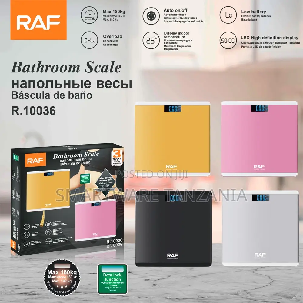 Raf Digital Bathroom Scale 180kg Led Display Temperature R.10036