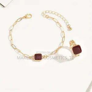 Gold-Tone Ring and Chain Necklace Set