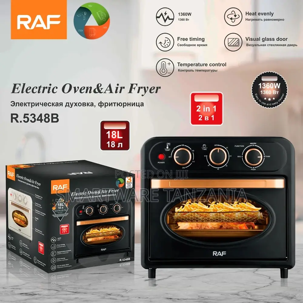 Raf R.5348b Air Fryer Oven 18l Black - 2-in-1 Cooking Solution