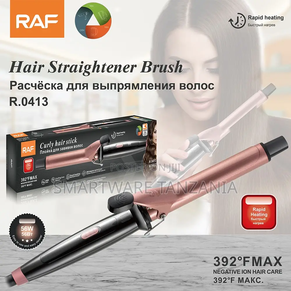 Raf Hair Straightener Brush R.0413 - Fast Heating Styling Tool