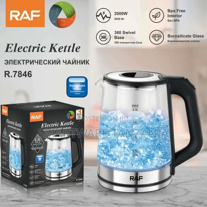 Raf R.7846 Electric Kettle 2000w - Glass Kettle With Led Light