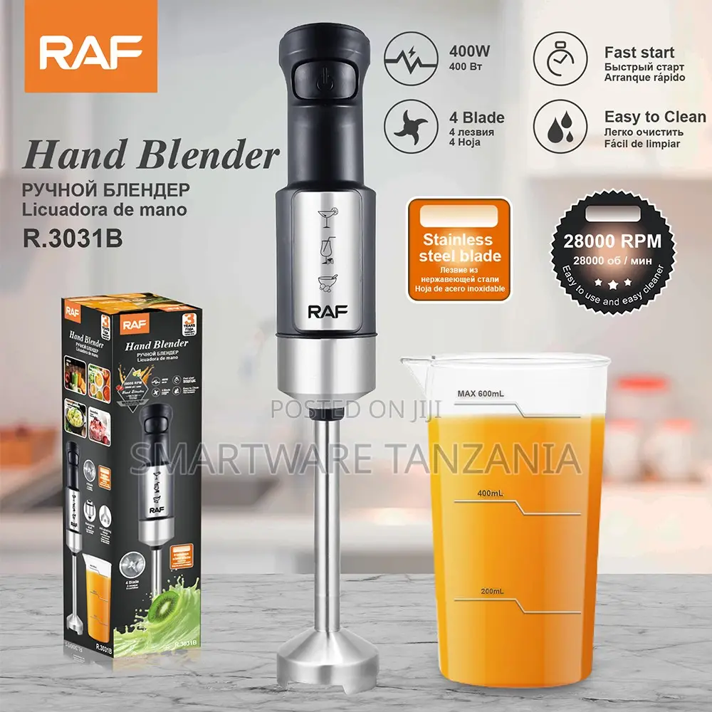 Raf Hand Blender R.3031b - 28000 RPM Immersion Mixer With Cup