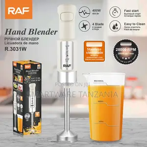 Raf R.3031w White Hand Blender - 4-Blade Stick Mixer 28000 RPM