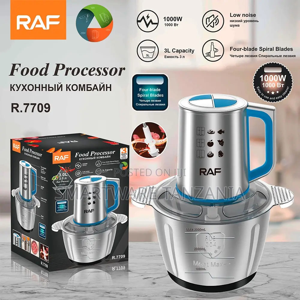 Raf R.7709 Food Processor 1000w - 3l Stainless Steel Meat Grinder