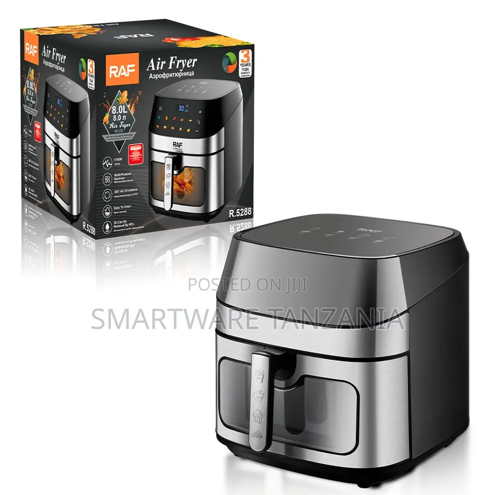Raf R.5288 8l Digital Air Fryer 1700w 360 Circulation Silver