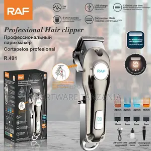 Raf R.491 Professional Hair Clipper 5w - Metal Rechargeable Trimmer