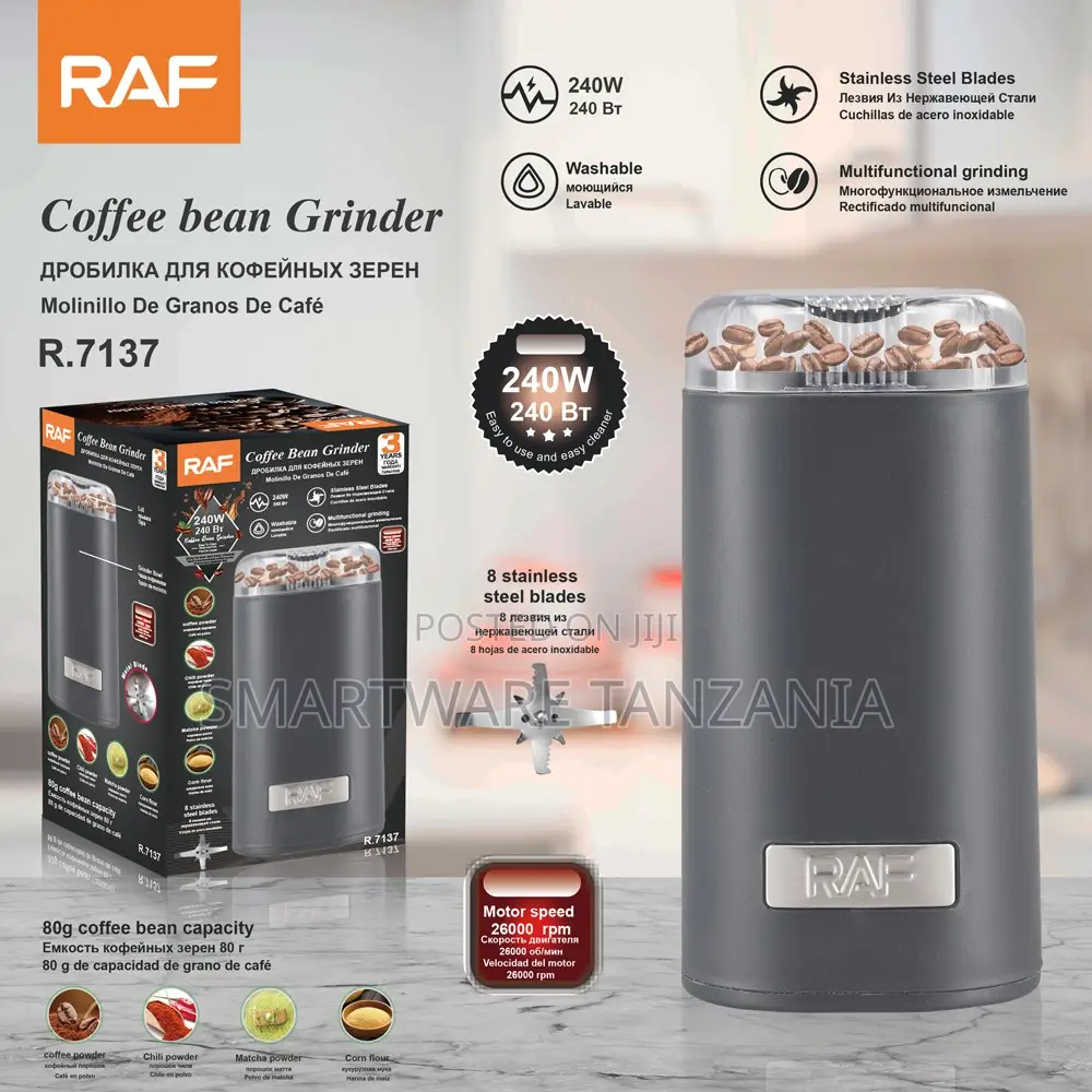 Raf R.7137 Coffee Grinder 240w - Electric Bean Grinder 80g
